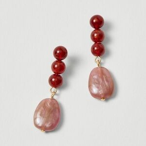 Pink and Red Acetate Drop Earrings